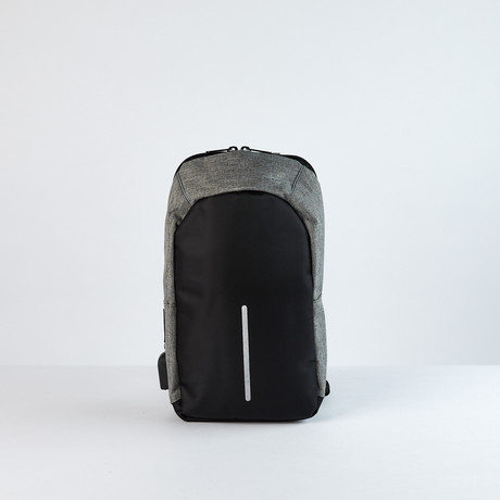 Crossbody Ergonomic Travel Backpack // Black + Gray