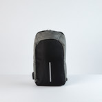 Crossbody Ergonomic Travel Backpack // Black + Gray