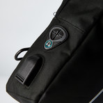 Crossbody Ergonomic Travel Backpack // Black + Black