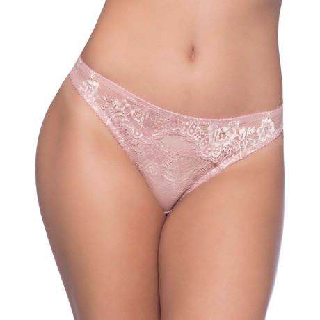 Lace Thong // Scalloped Edge Keyholes (S)