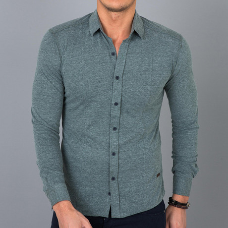 Arden Button-Up Shirt // Khaki Green (S)