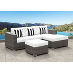 Lusso // Chaise Sectional (Black + Black-White)