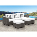 Lusso // Chaise Sectional (Black + Black-White)