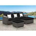 Lusso // Chaise Sectional (Black + Black-White)