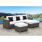 Lusso // Chaise Sectional (Black + Black-White)