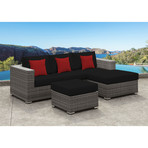 Lusso // Chaise Sectional (Black + Black-White)