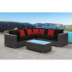 Lusso // Small Sectional (Black + Black-White)