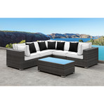 Lusso // Small Sectional (Black + Black-White)