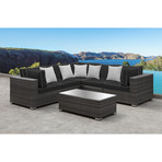 Lusso // Small Sectional (Black + Black-White)