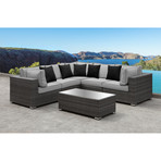 Lusso // Small Sectional (Black + Black-White)