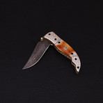 Damascus Liner Lock Folding Knife // 2673