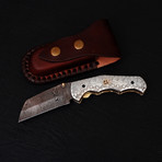 Damascus Liner Lock Folding Knife // 2675