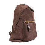 Suede Backpack // Brown