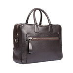 Double Zip Laptop Bag // Brown