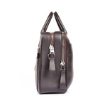 Double Zip Laptop Bag // Brown