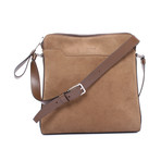 Cross Strap Purse // Beige Suede