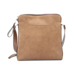 Cross Strap Purse // Beige Suede