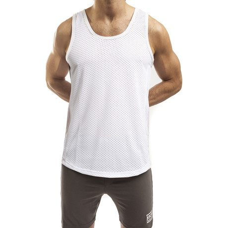 Varsity Tank // White + Black (S)