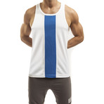 Race Tank // White + Blue (S)