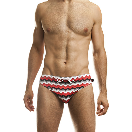 Wave 1" Swim Brief // Red (S)