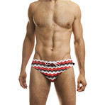 Wave 1" Swim Brief // Red (M)