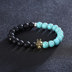 Blue + Black Golden Lion Chakra Bracelet