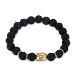 Volcano + Metallic Buddha Chakra Bracelet - Gold