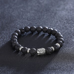 Volcano + Metallic Buddha Chakra Bracelet - Silver