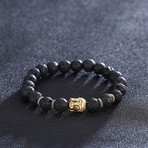 Volcano + Metallic Buddha Chakra Bracelet - Gold