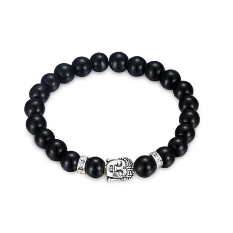 Classic Volcano Nepal Buddha Chakra Bracelet- Silver