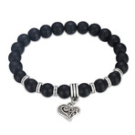 Black Chakra Dangling Love Bracelet