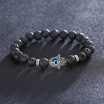 Volcano Chakra Blue Hamsa Bracelet