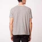 Striped Slub Pocket Tee // Antique White (M)
