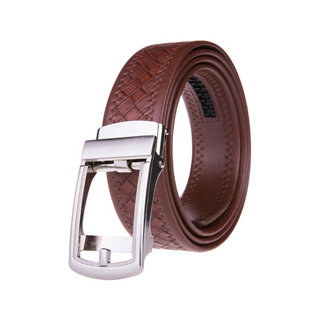 Leather Buckle Dress Belt 2055 // Brown