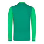 Block Long Sleeve Polo // Green (XL)
