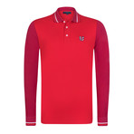 Block Long Sleeve Polo // Red (XL)