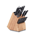Essentials Stainless Steel Cutlery Set + Block + Cutting Boards