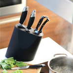 Geminis Stainless Steel Knife + Block