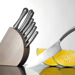Concavo // 8 Piece Stainless Steel Knife Set + Block