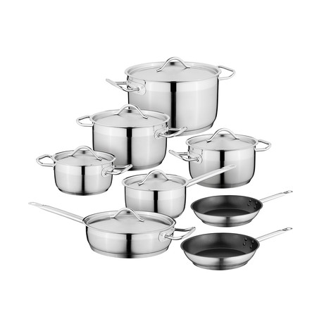 Essentials Stainless Steel 14pc Cookware Set // Hotel