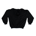 Cotton 'Archetype' Embroidered Hooded Sweater // Black (S)