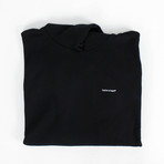 Cotton 'Archetype' Embroidered Hooded Sweater // Black (S)