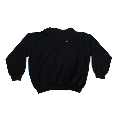 Cotton 'Archetype' Embroidered Hooded Sweater // Black (XS)