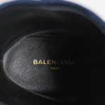 Women's Velvet + Block Heel Ankle Boots Shoes // Dark Blue (Euro: 35)