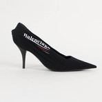 Draped Jersey 'Knife' Pumps Heels Shoes // Black (Euro: 36)