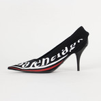 Draped Jersey 'Knife' Pumps Heels Shoes // Black (Euro: 36)