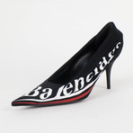 Draped Jersey 'Knife' Pumps Heels Shoes // Black (Euro: 36)