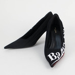 Draped Jersey 'Knife' Pumps Heels Shoes // Black (Euro: 36)