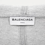 Cotton Blend Zip-Up Hooded Sweater // Gray (S)