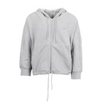 Cotton Blend Zip-Up Hooded Sweater // Gray (S)